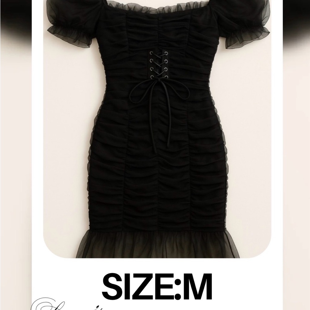 Chic Black Ruched Mini Dress
